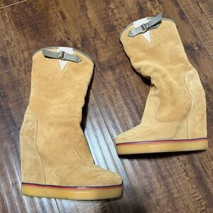 Tommy Hilfiger Tan Wedge Boots